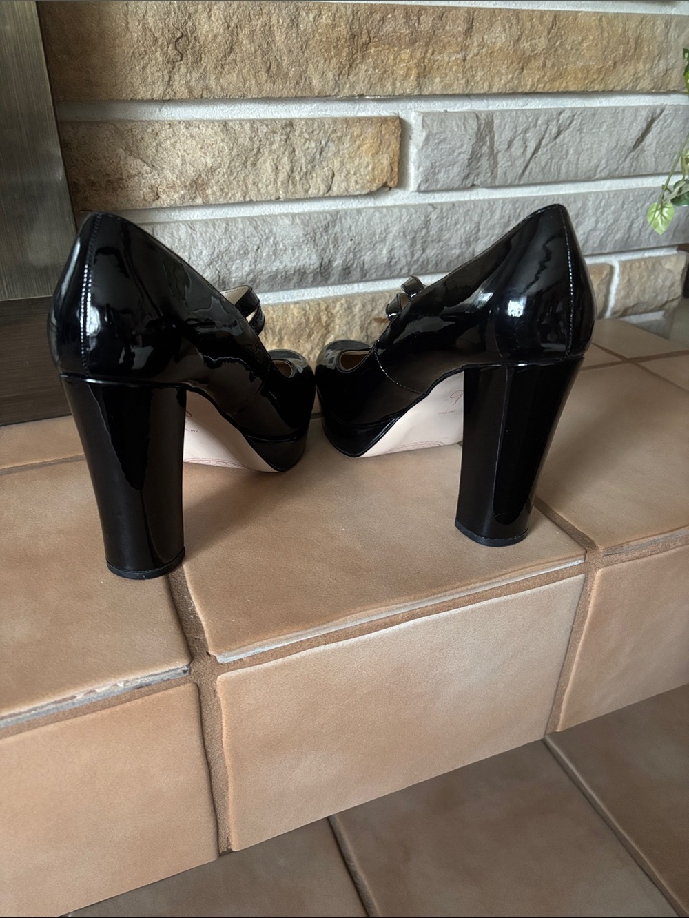 Jessica Simpson JP-Erimma Black Patent Platform Mary Janes - Size 8M - Picture 8 of 12